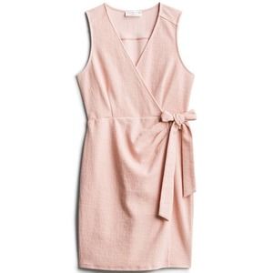 Katie Sturino Stitch Fix Sloanne Faux Wrap Textured Knit Dress Blush Pink Medium
